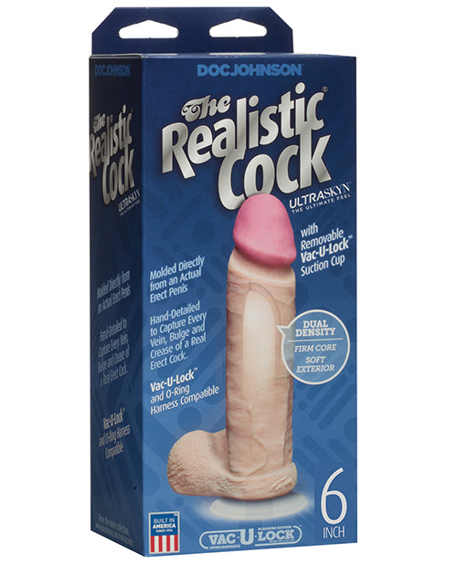 Realistic 6&quot; ULTRASKYN Cock w/Balls - White