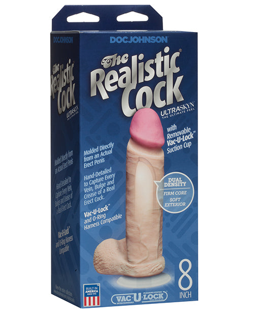 Realistic 8&quot; ULTRASKYN Cock w/Balls - White
