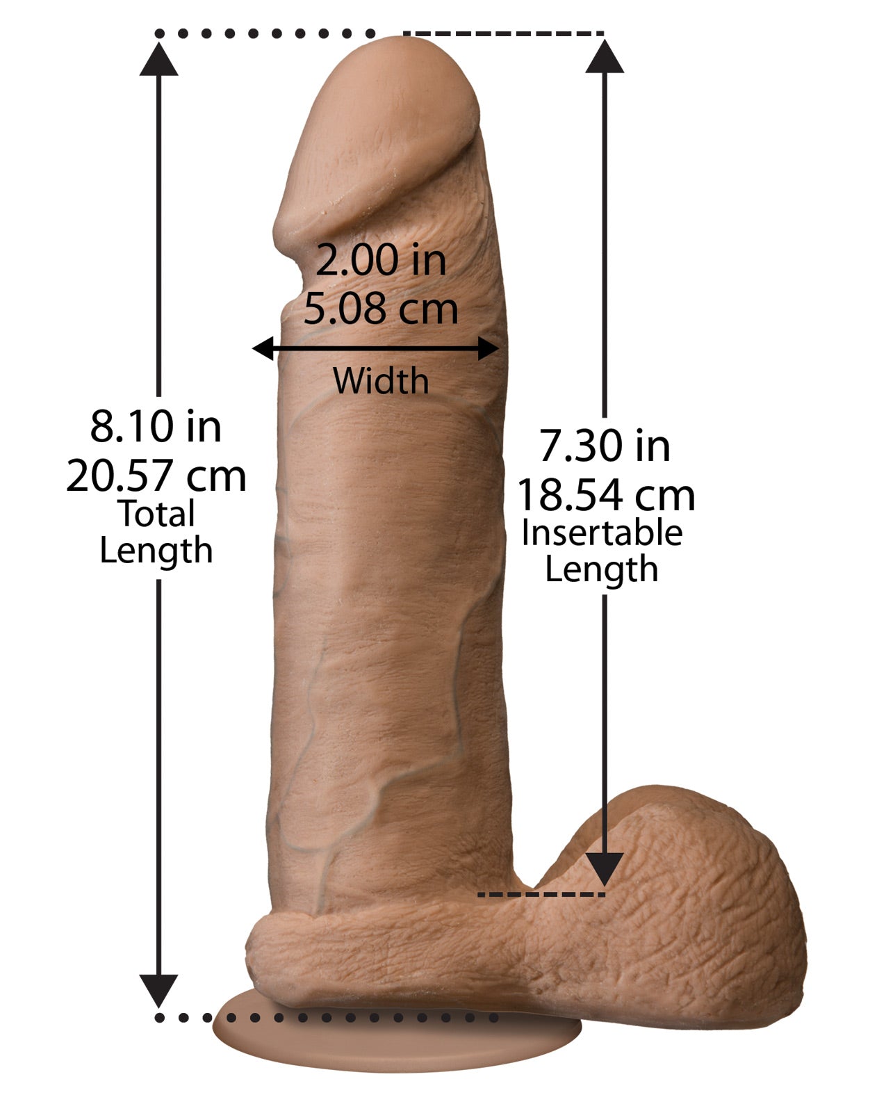 Realistic 8" ULTRASKYN Cock w/Balls - Tan