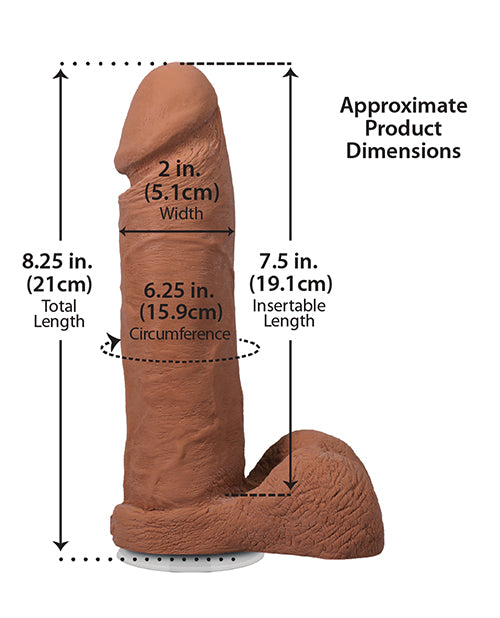 Realistic 8" ULTRASKYN Cock w/Balls - Tan