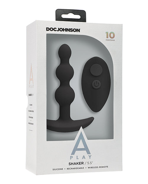 A Play Beaded Rechargeable Silicone Anal Plug w/Remote