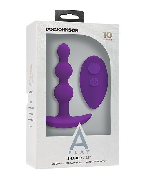 A Play Beaded Rechargeable Silicone Anal Plug w/Remote