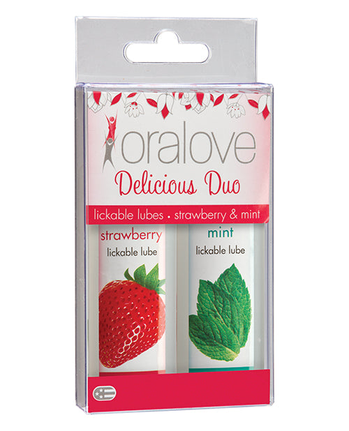 Oralove Delicious Duo Flavored Lube - Strawberry &amp; Mint