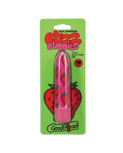 GoodHead Buzz Buddies 5" Multi-Speed Vibe - Strawberries