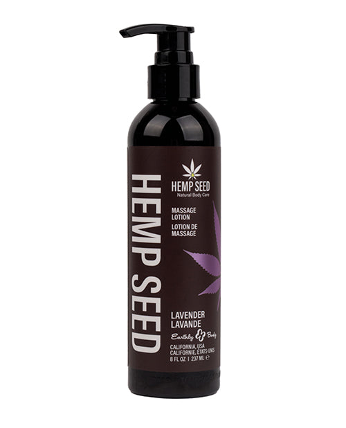 Earthly Body Hemp Seed Massage Lotion - 8 oz Lavender