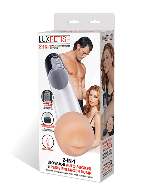 Lux Fetish 2-in-1 Blowjob Sucker &amp; Penis Enlarger Pump