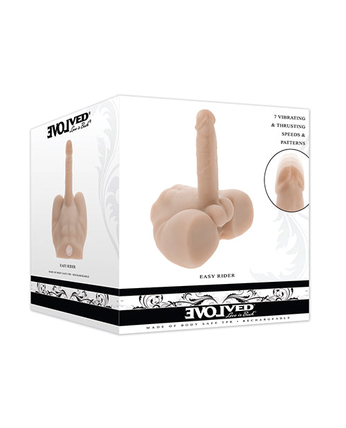 Evolved Easy Rider Thrusting &amp; Vibrating Life-Like Dildo - Light