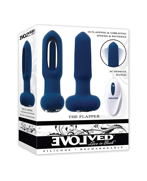 Evolved The Flapper Remote Controlled Clit Tickler &amp; Vibrator - Blue