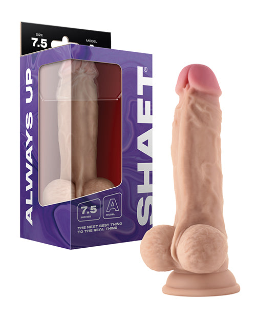 Shaft Model A Flexskin Liquid Silicone 7.5&quot; Dong w/Balls - Pine