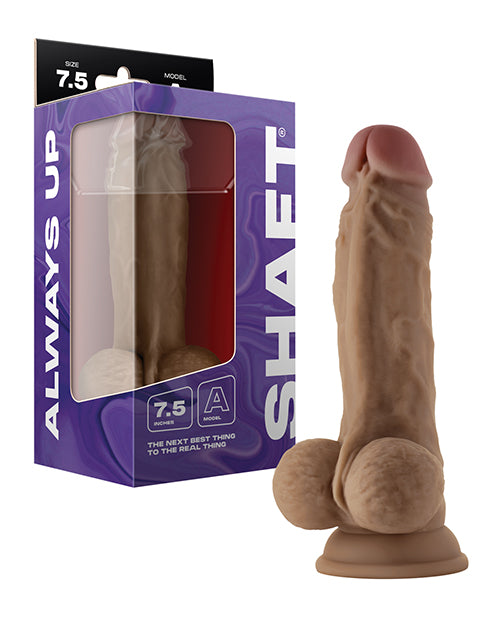 Shaft Model A Flexskin Liquid Silicone 7.5&quot; Dong w/Balls - Oak