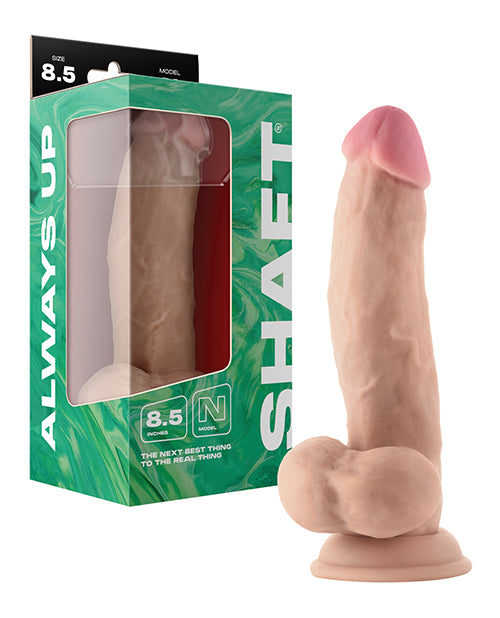 Shaft Model N Flexskin Liquid Silicone 8.5&quot; Side Curve Dong w/Balls - Pine