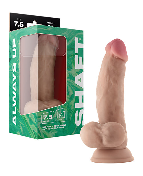 Shaft Model N Flexskin Liquid Silicone 7.5&quot; Side Curve Dong w/Balls - Pine