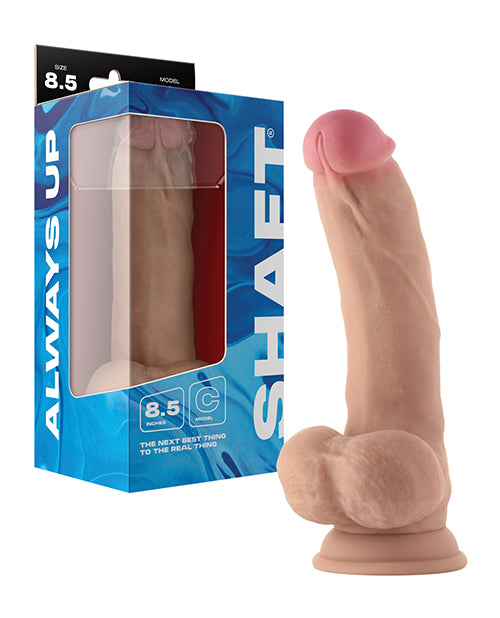 Shaft Model C Flexskin Liquid Silicone 8.5&quot; Curved Dong w/Balls - Pine