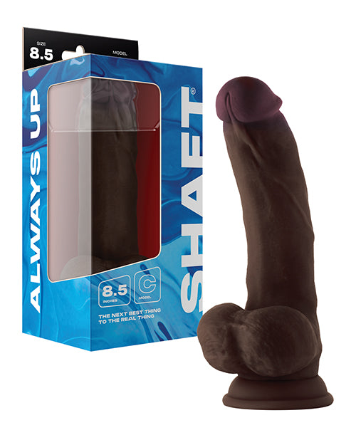Shaft Model C Flexskin Liquid Silicone 8.5&quot; Curved Dong w/Balls - Mahogany