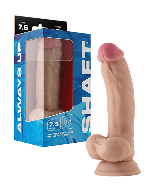 Shaft Model C Flexskin Liquid Silicone 7.5&quot; Curved Dong w/Balls - Pine
