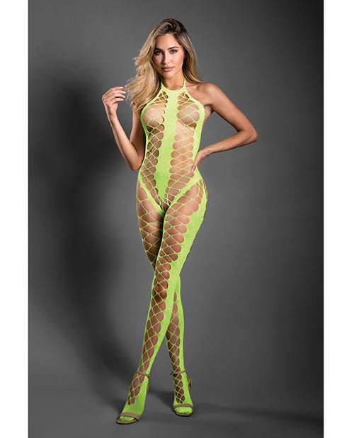 Sheer by Fantasy Sheer Unstoppable Crotchless Rhinestone Halter Bodystocking