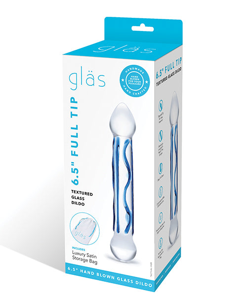 Glas 6.5&quot; Tip Textured Glass Dildo