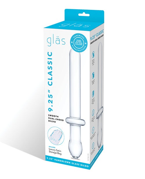 Glas 9.25 “ Classic Smooth Dual Ended Dildo - Clear