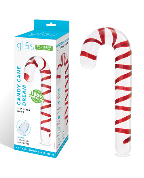 Glas 7.5&quot; Dildo Candy Cane Dream