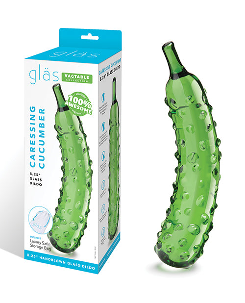 Glas 8.25&quot; Dildo Caressing Cucumber