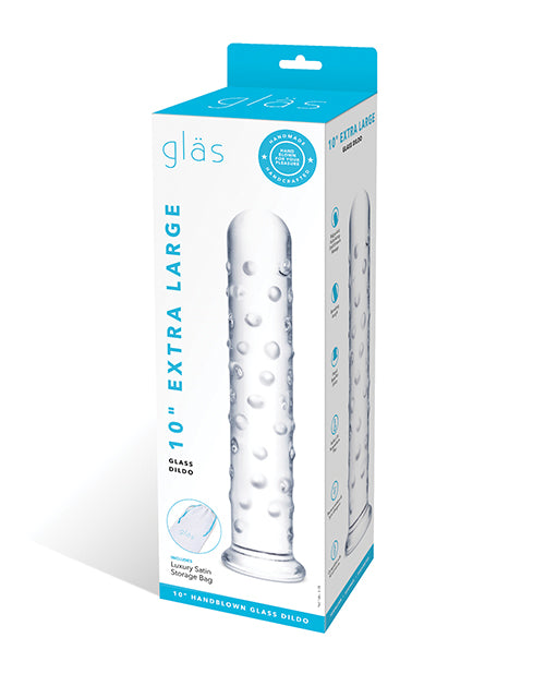 Glas 10” Extra Large Glass Dildo - Clear