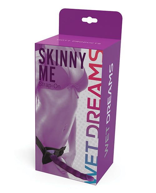 Wet Dreams Skinny Me 7"  Strap on w/Harness - Purple