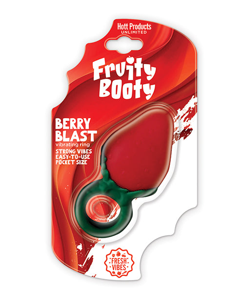 Fruity Booty Berry Buzz Strawberry Vibe Ring Liquid Silicone Multi-Speed Rechargeable