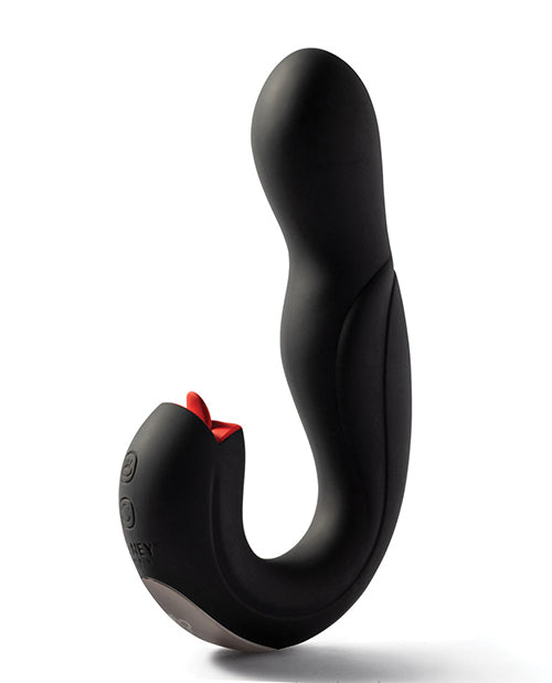 Joi Pro Rotating Head G-Spot Vibrator &amp; Clit Licker w/Remote - Black