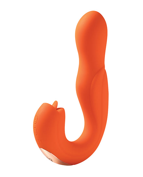 Joi Pro Rotating Head G-Spot Vibrator &amp; Clit Licker w/Remote - Orange