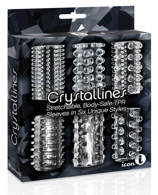 The 9’s Crystalline TPR Cock Sleeve 6 Pack - Clear