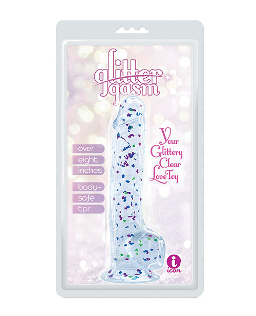Glittergasm 8.5&quot; Ballsy Dildo - Blue/Purple/Violet