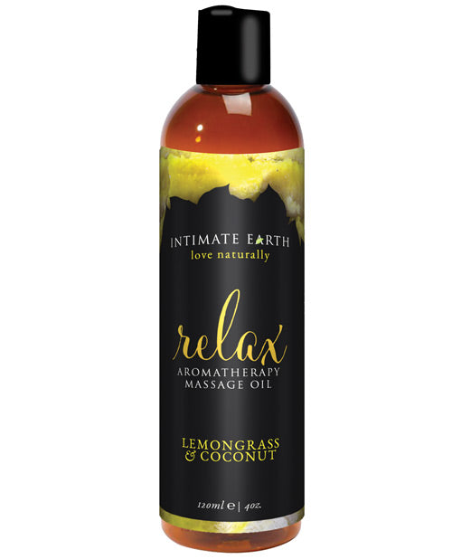 Intimate Earth Relaxing Massage Oil - 120 ml Coconut &amp; Lemongrass
