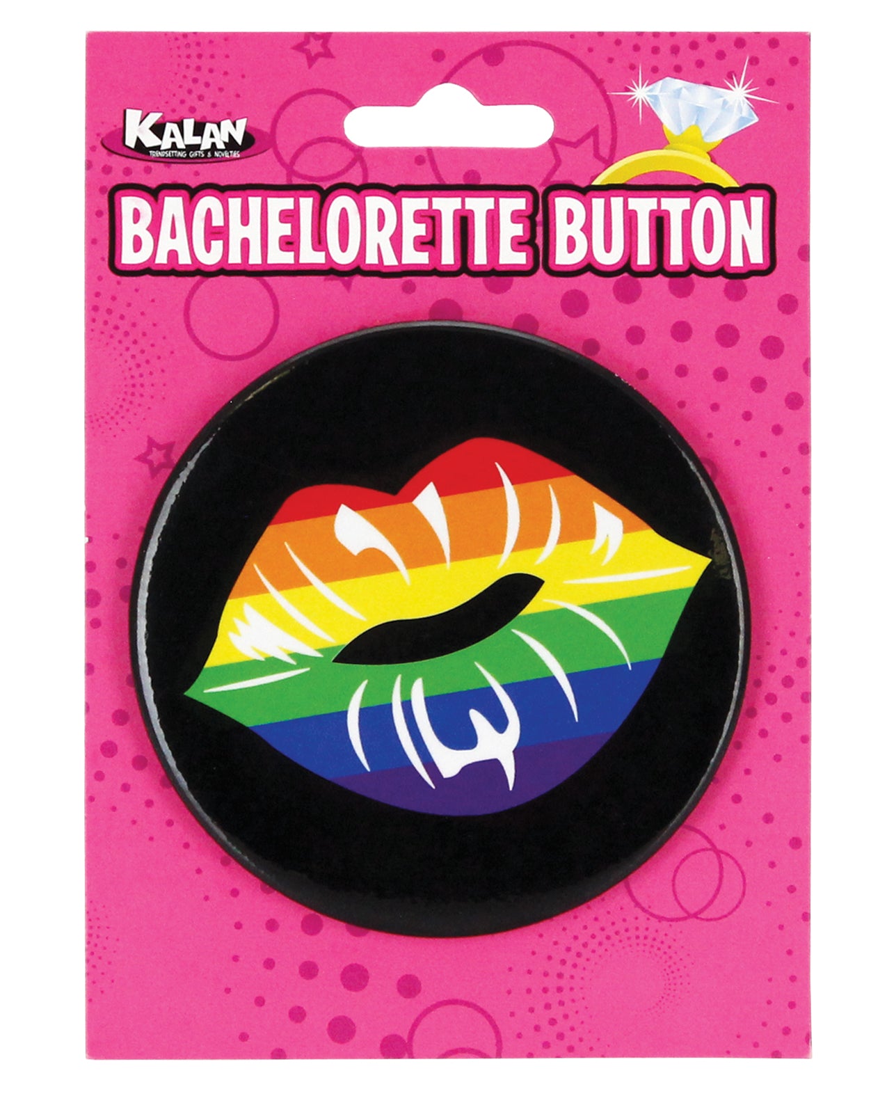 3” Button - Rainbow Lips