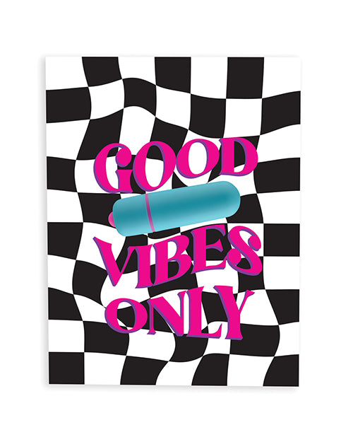 Good Vibes Only Naughty Greeting Card w/Rock Candy Vibrator &amp; Fresh Vibes Towelettes