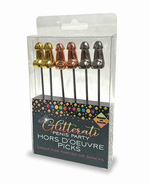 Glitterati Penis Hor D&apos;Oeuvre Picks - Set of 6