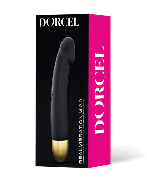Dorcel Real Vibration M 8.6&quot; Rechargeable Vibrator 2.0 - Black/Gold