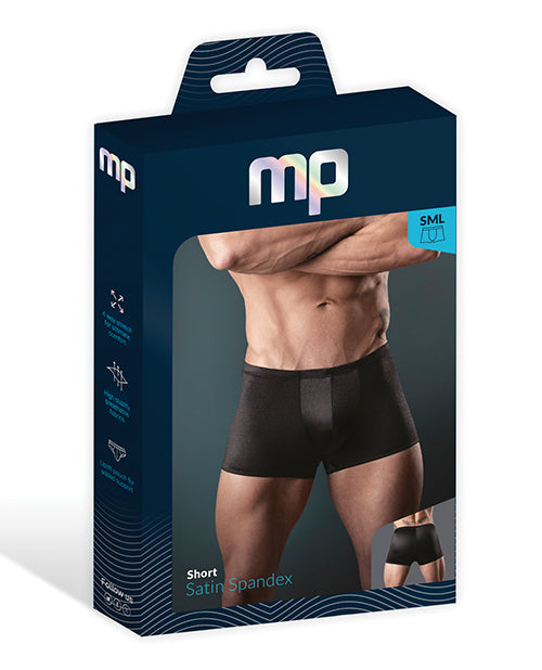 Male Power Satin Lycra Boxer Black Medium