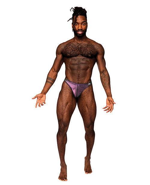 Hocus Pocus Stretch Poly Spandex Uplift Bong Thong Purple L/XL