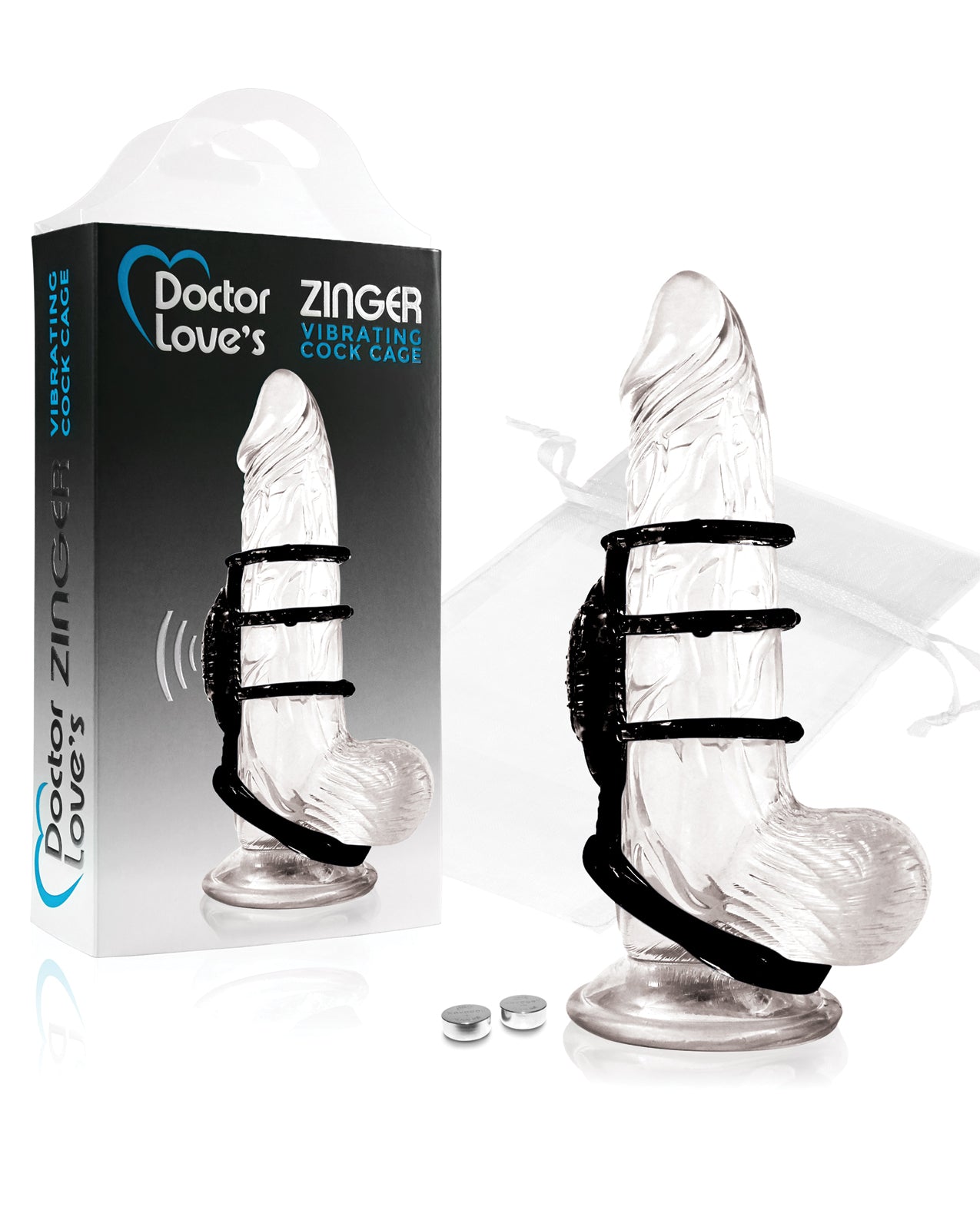 Doctor Love&apos;s Zinger Vibrating Cock Cage - Black