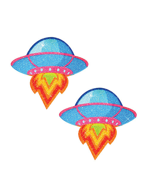 Neva Nude UFO Glitter Pasties - Blue O/S