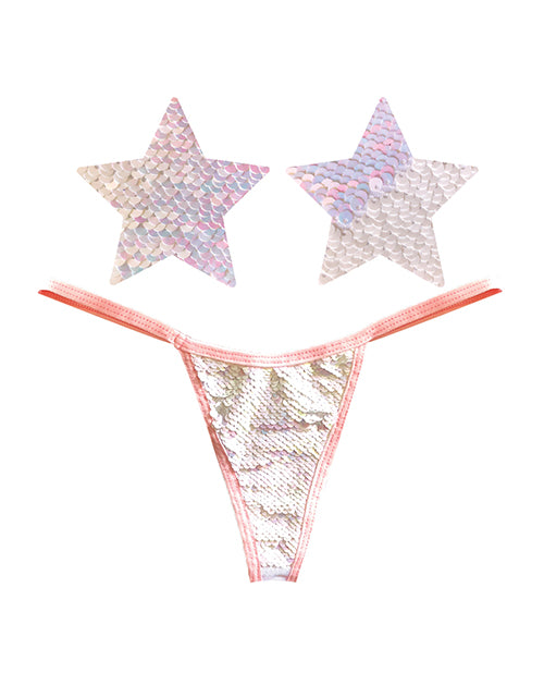 Neva Nude Naughty Knix Princess Bride Flip Sequin G-String & Pasties