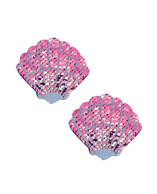 Neva Nude Sequin Mermaid Shell Pasties - Iridescent Pink O/S
