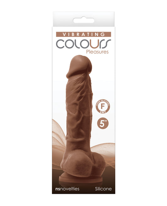 Colours Pleasures 5” Vibrating Dildo - Brown