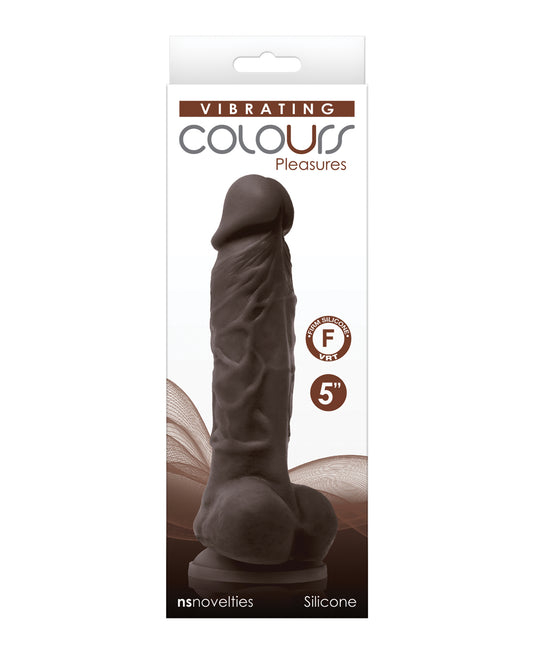 Colours Pleasures 5” Vibrating Dildo - Dark Brown
