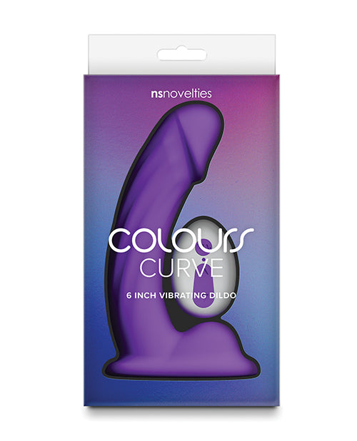 Colours Curve Vibrating 6&quot; Dildo - Purple