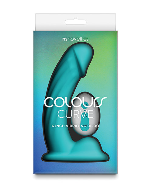 Colours Curve Vibrating 6&quot; Dildo - Teal