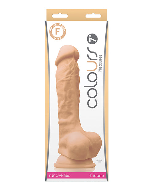 Colours Pleasures 7” Dong w/Balls & Suction Cup - White