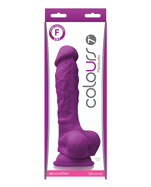 Colours Pleasures 7” Dong w/Balls & Suction Cup - Purple