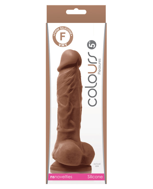 Colours Pleasures 5&quot; Dildo w/Suction Cup - Brown