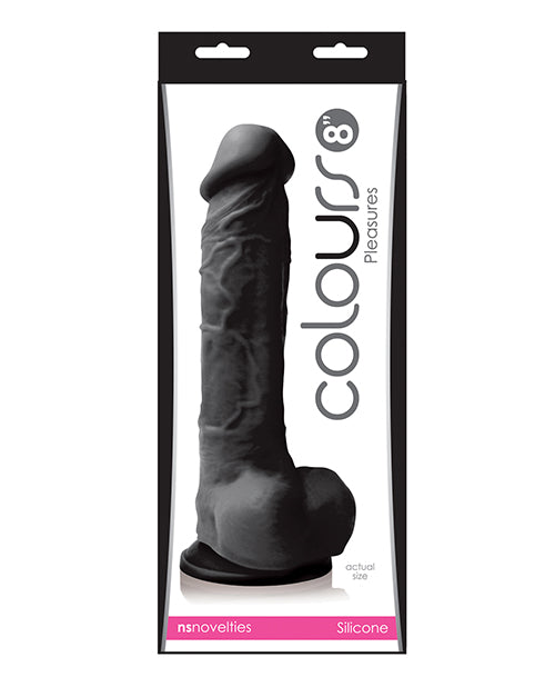 Colours Pleasures 8” Dildo w/Suction Cup - Black